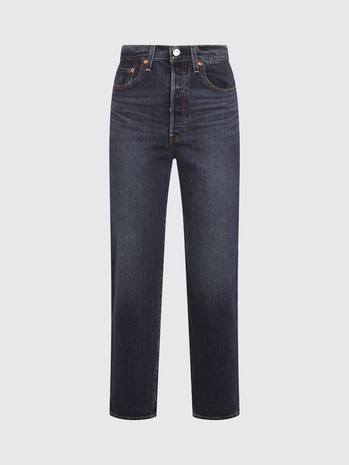 LEVI'S VAQUEROS: Vaqueros Ribcage Levi's de talle alto y pernera ancha en denim reciclado, Azul Oscuro - Img 2