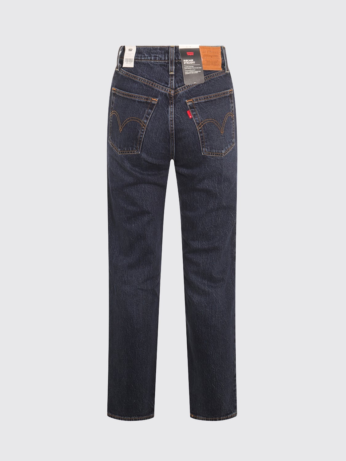 LEVI'S VAQUEROS: Vaqueros Ribcage Levi's de talle alto y pernera ancha en denim reciclado, Azul Oscuro - Img 3