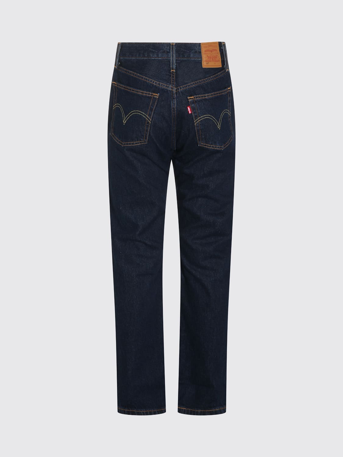 LEVI'S VAQUEROS: Vaqueros 501® Levi's straight fit de talle medio en denim de algodón, Azul Oscuro - Img 3