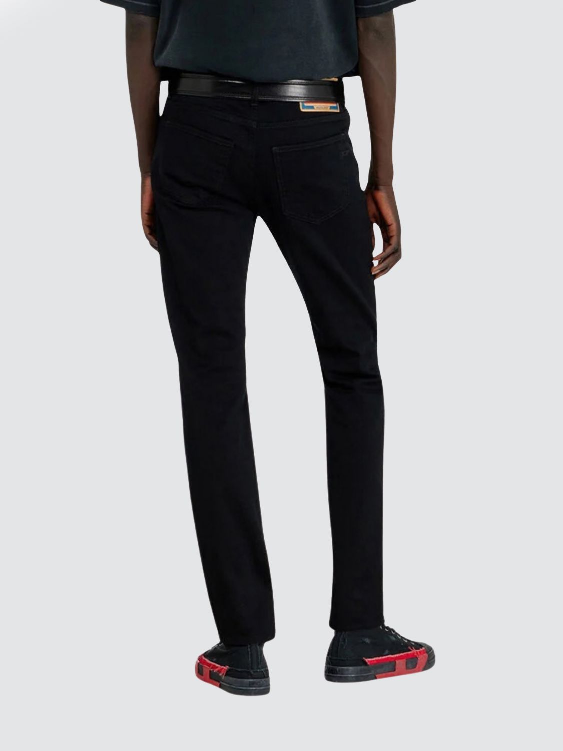 DIESEL JEANS: Diesel D-Strukt Mid-Rise Slim Fit Stretch-Denim Jeans, Black - Img 3