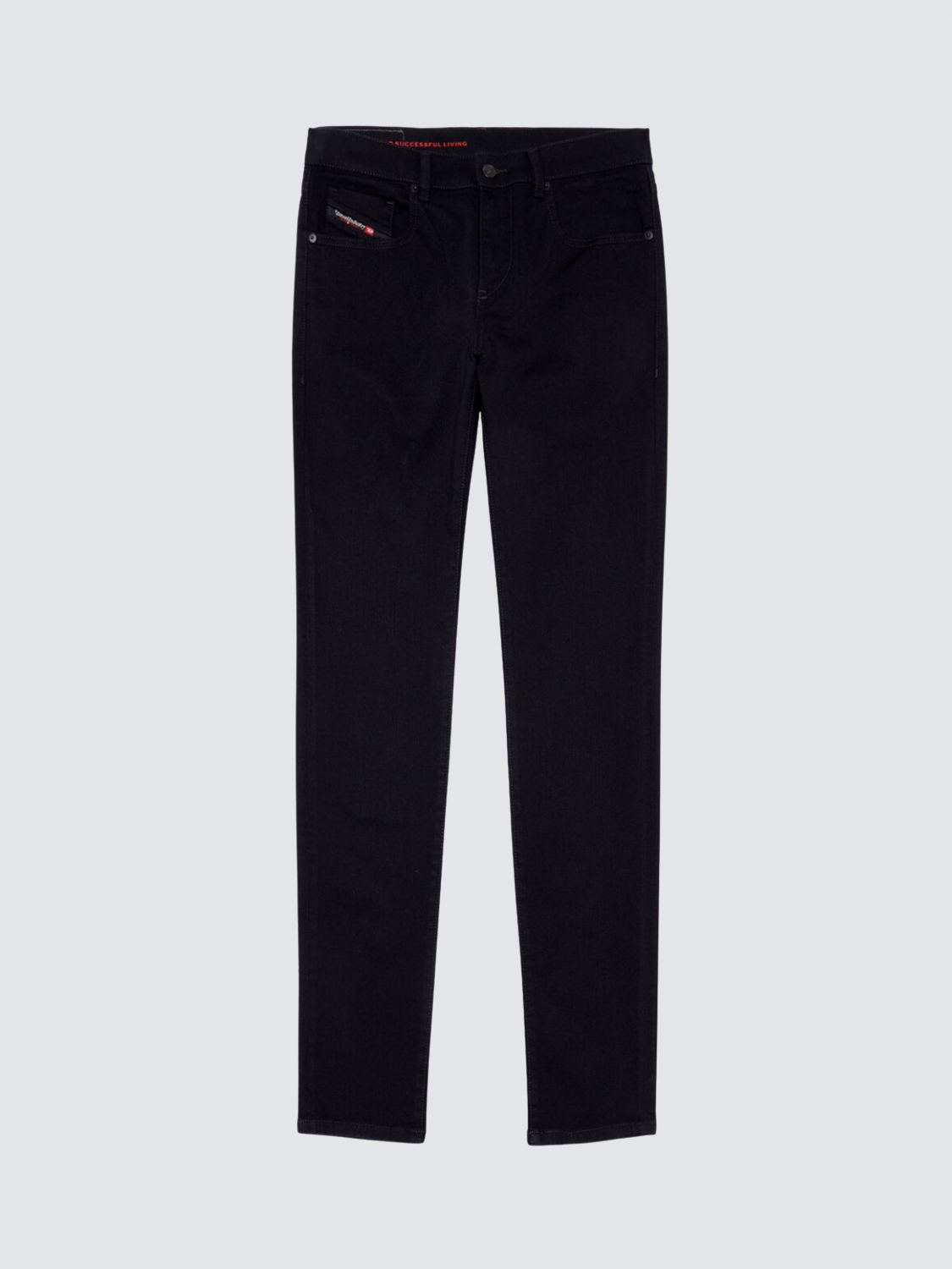DIESEL JEANS: Diesel D-Strukt Mid-Rise Slim Fit Stretch-Denim Jeans, Black - Img 4
