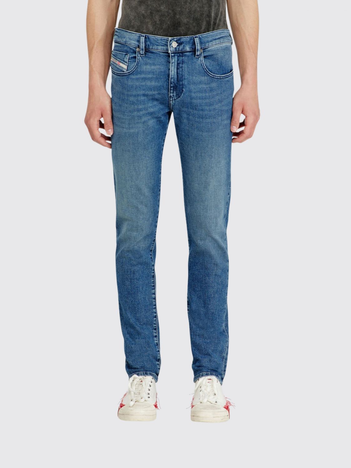 DIESEL JEANS: Diesel D-Strukt Five-Pocket Slim Fit Stretch-Denim Jeans, Blue - Img 1