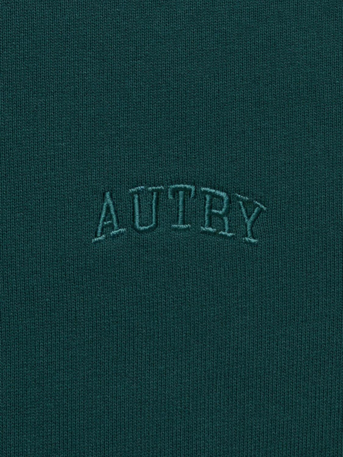 AUTRY SUDADERA: Sudadera con capucha y cremallera Autry de punto con logo bordado a tono, Verde - Img 2
