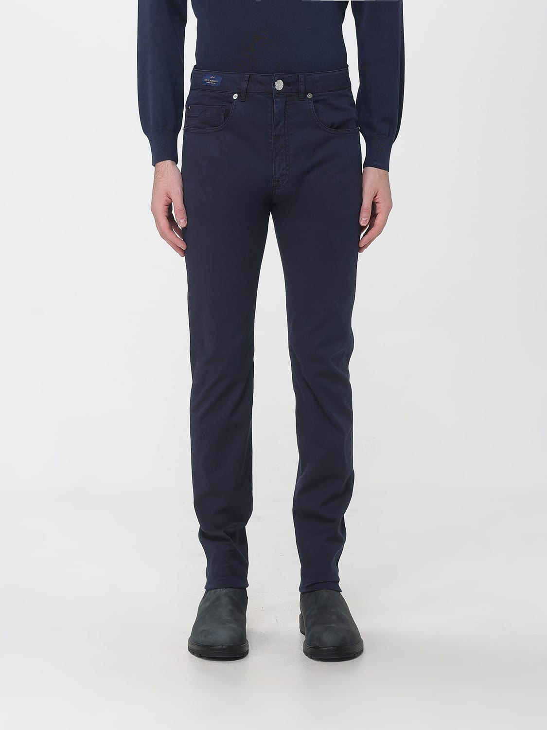 PAUL & SHARK PANTS: Paul & Shark Slim Fit Cotton Blend Five-Pocket Trousers, Blue - Img 1