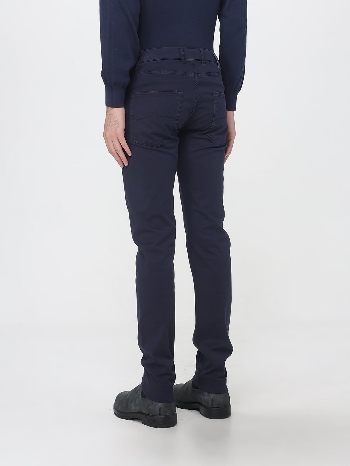 PAUL & SHARK PANTS: Paul & Shark Slim Fit Cotton Blend Five-Pocket Trousers, Blue - Img 2