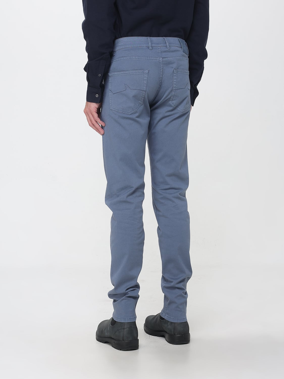PAUL & SHARK PANTS: Paul & Shark Slim Fit Cotton Blend Five-Pocket Trousers, Gnawed Blue - Img 2