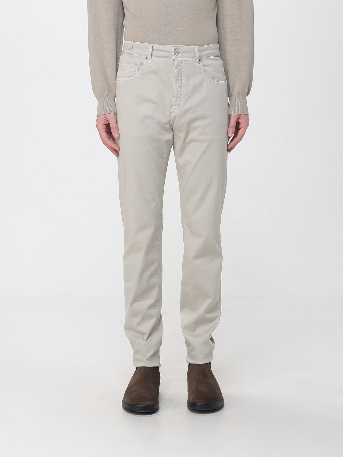 PAUL & SHARK PANTS: Paul & Shark Slim Fit Cotton Blend Five-Pocket Trousers, Beige - Img 1