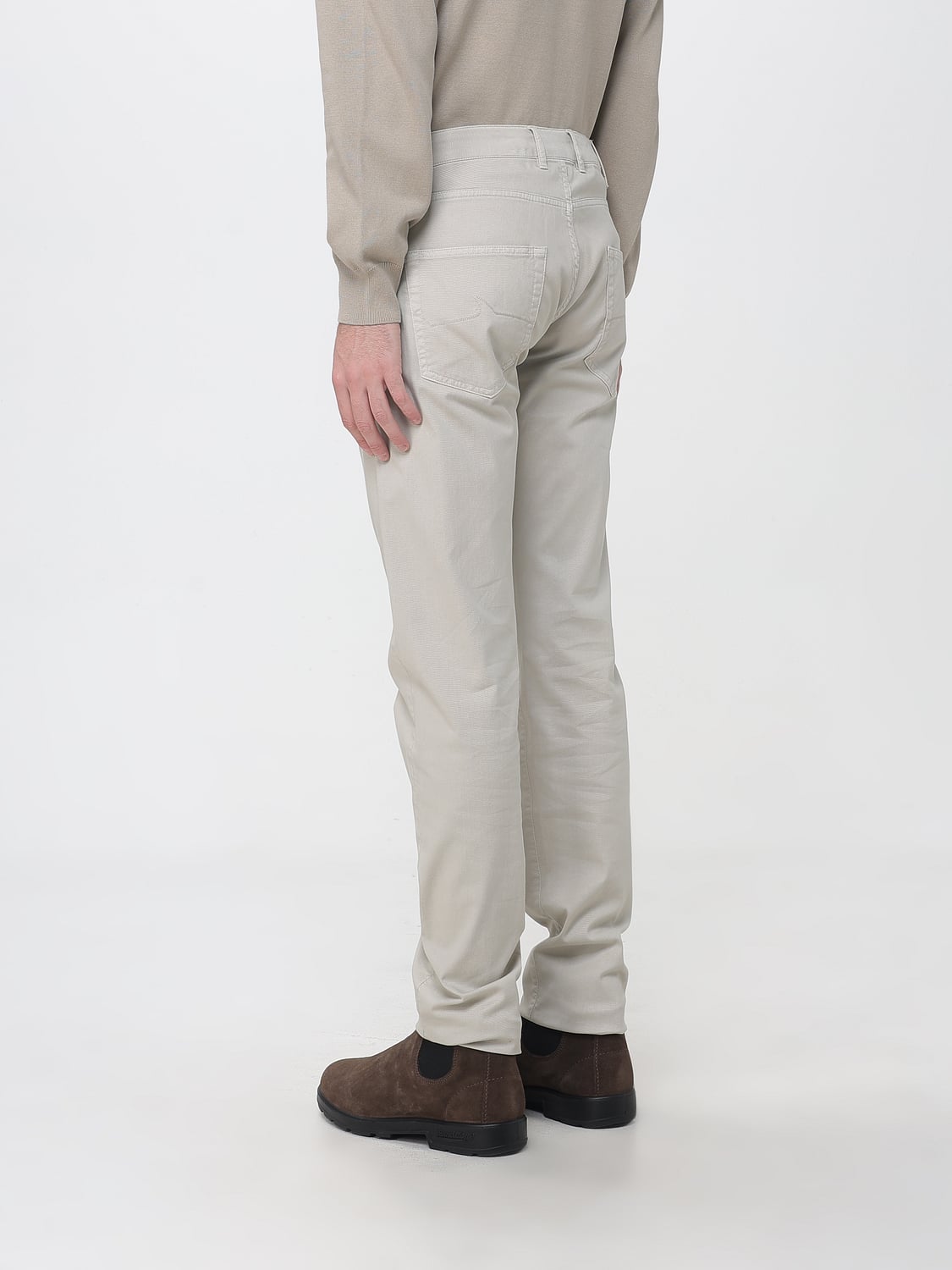 PAUL & SHARK PANTS: Paul & Shark Slim Fit Cotton Blend Five-Pocket Trousers, Beige - Img 2