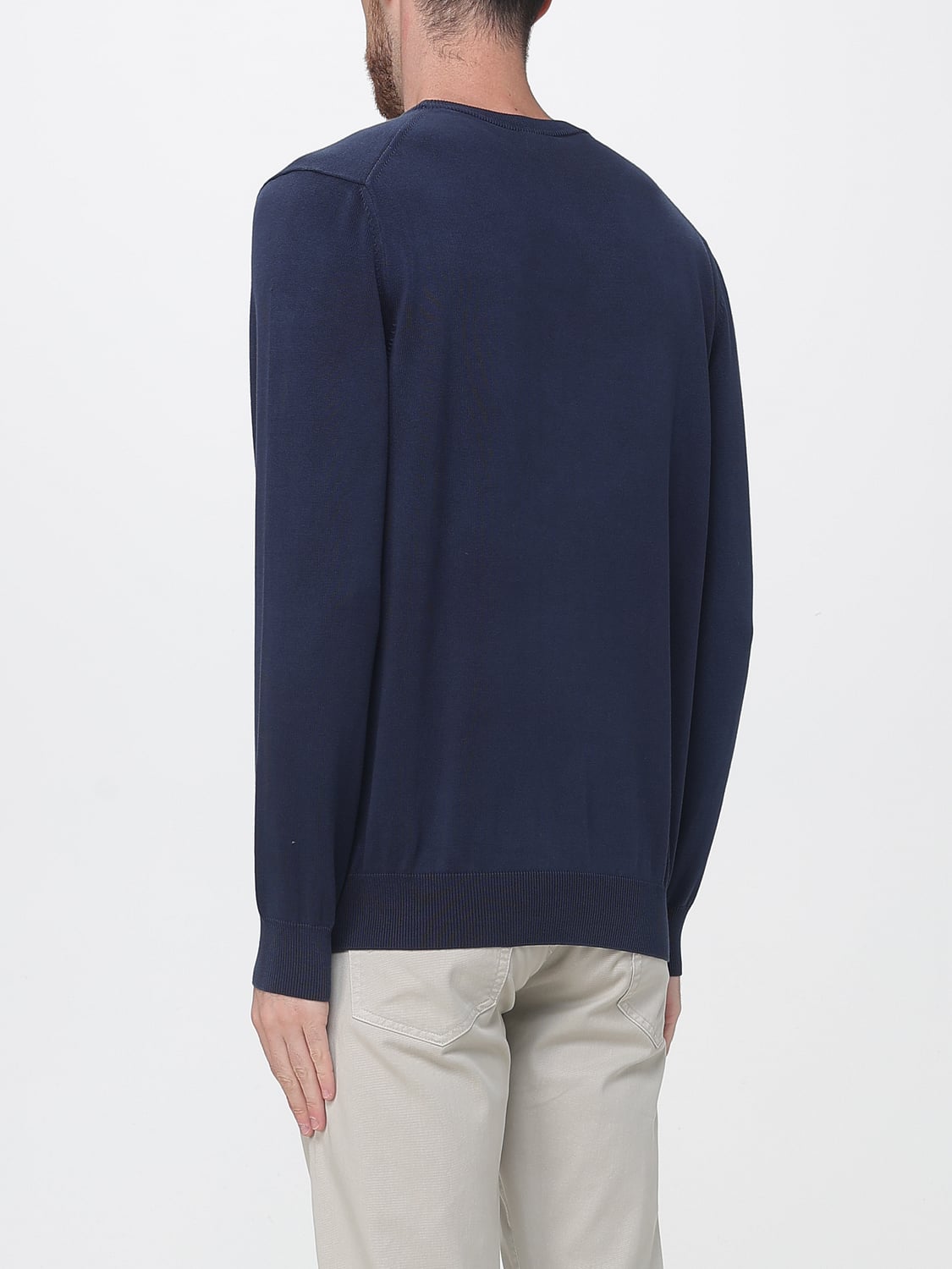 PAUL & SHARK PULLOVER: Baumwoll-Pullover Paul & Shark mit Rundhalsausschnitt und Rippbündchen, Blau - Img 2