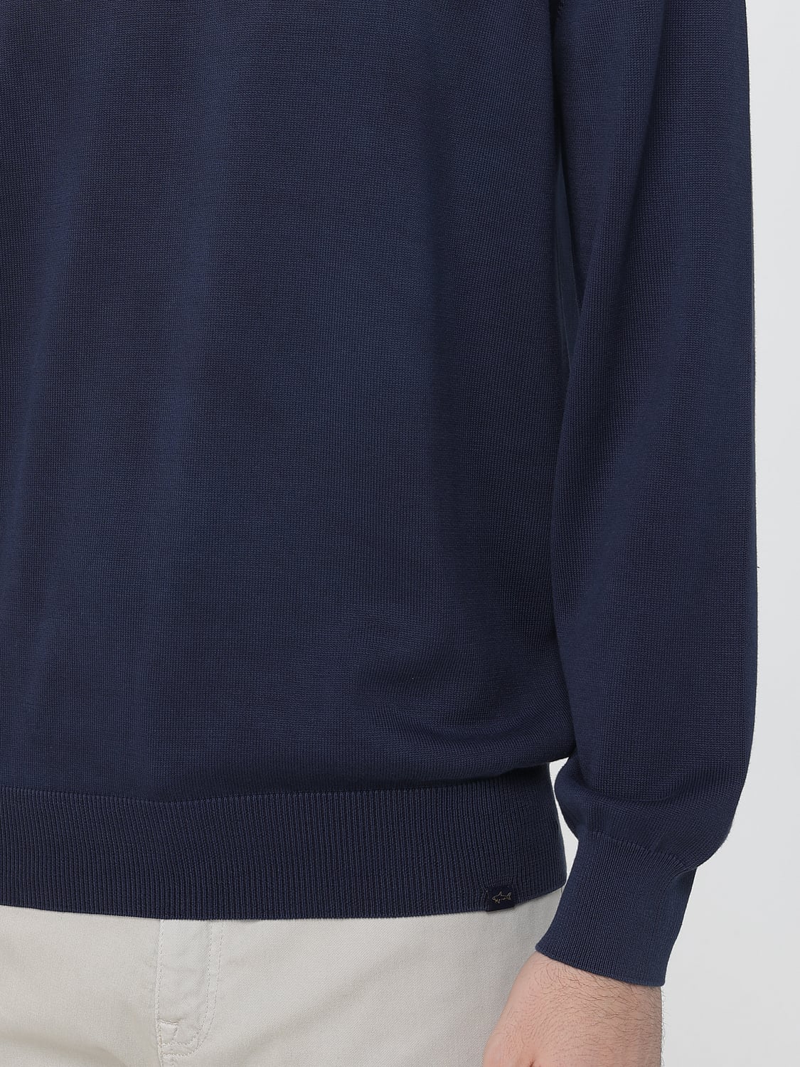 PAUL & SHARK PULLOVER: Baumwoll-Pullover Paul & Shark mit Rundhalsausschnitt und Rippbündchen, Blau - Img 3