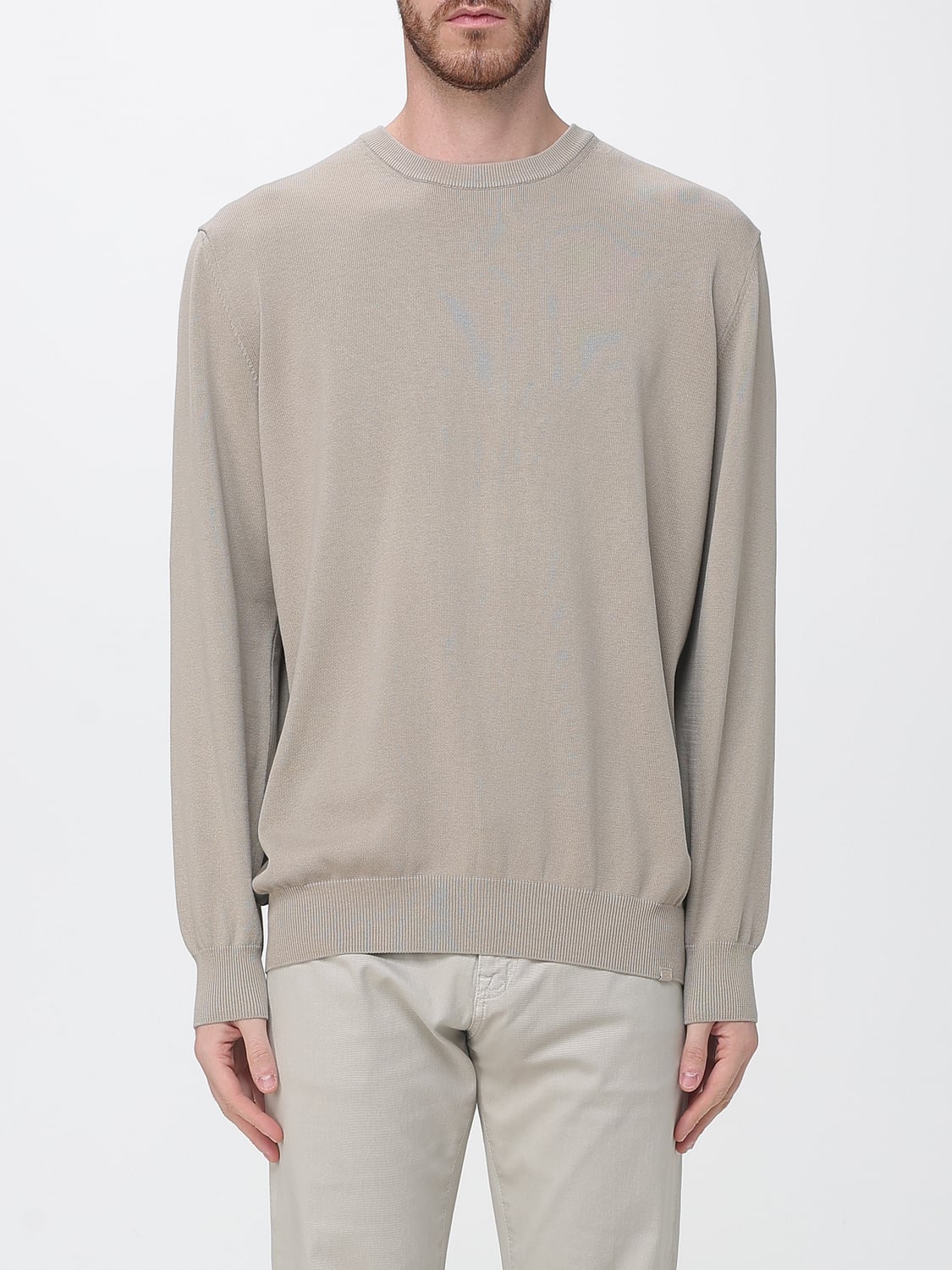 PAUL & SHARK PULLOVER: Baumwoll-Pullover Paul & Shark mit Rundhalsausschnitt und Rippbündchen, Beige - Img 1