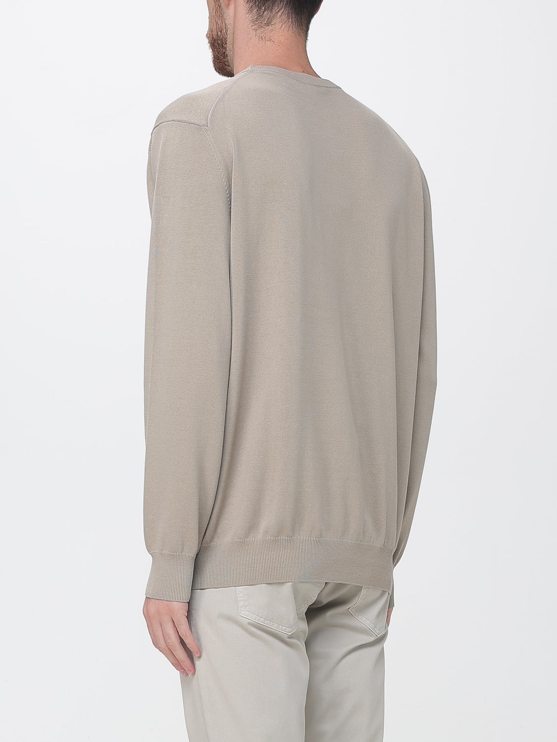 PAUL & SHARK PULLOVER: Baumwoll-Pullover Paul & Shark mit Rundhalsausschnitt und Rippbündchen, Beige - Img 2