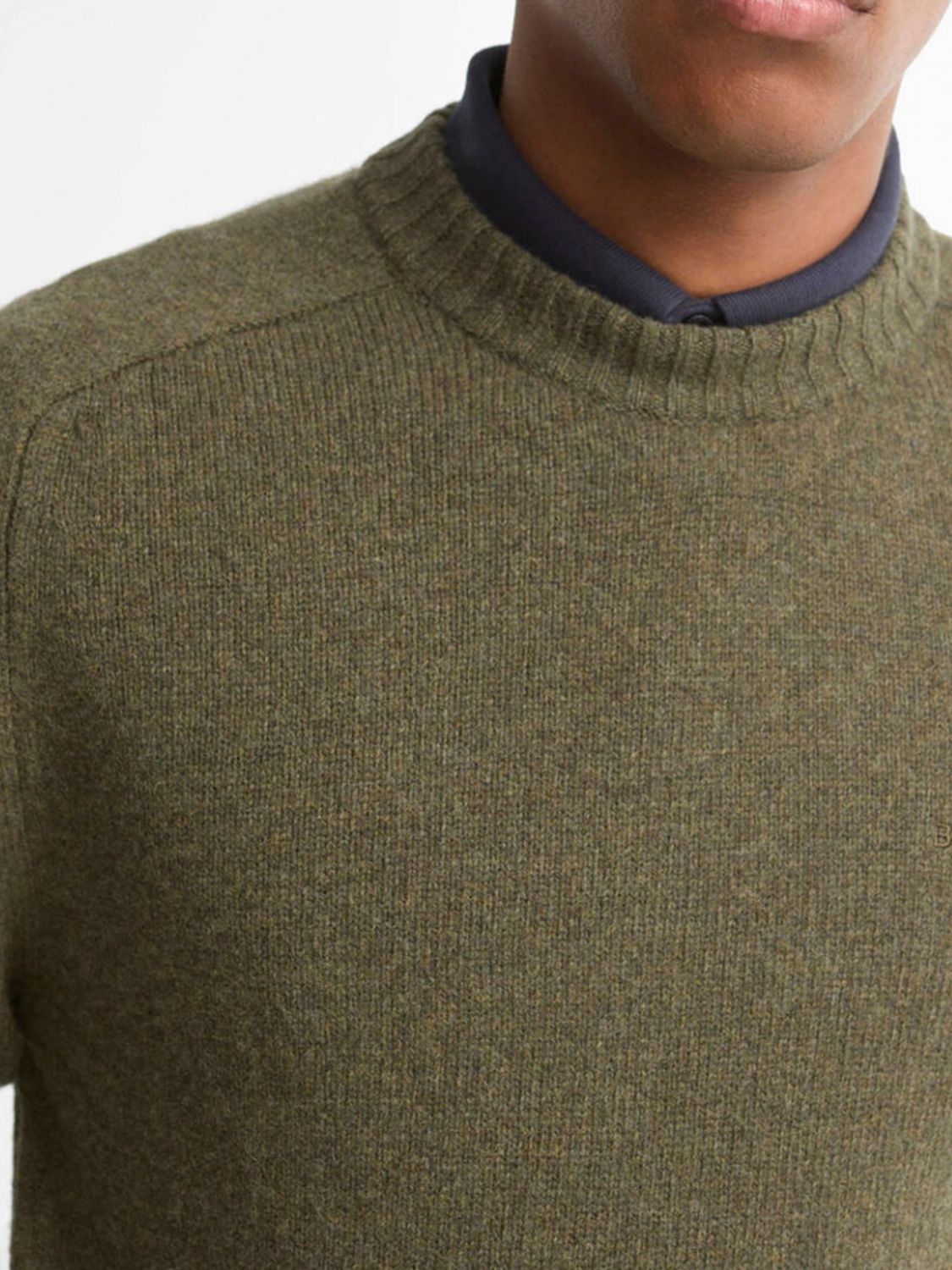 BARBOUR PULL: Pull à col rond Barbour en laine avec manches longues et bords côtelés, Olive - Img 2