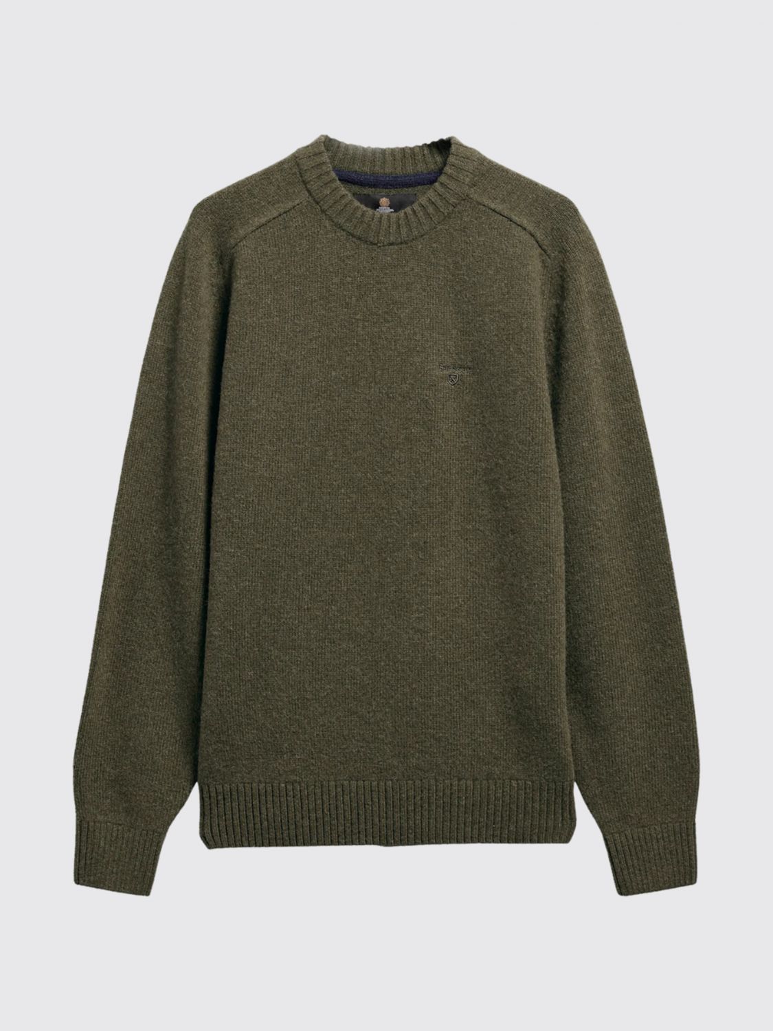 BARBOUR PULL: Pull à col rond Barbour en laine avec manches longues et bords côtelés, Olive - Img 3