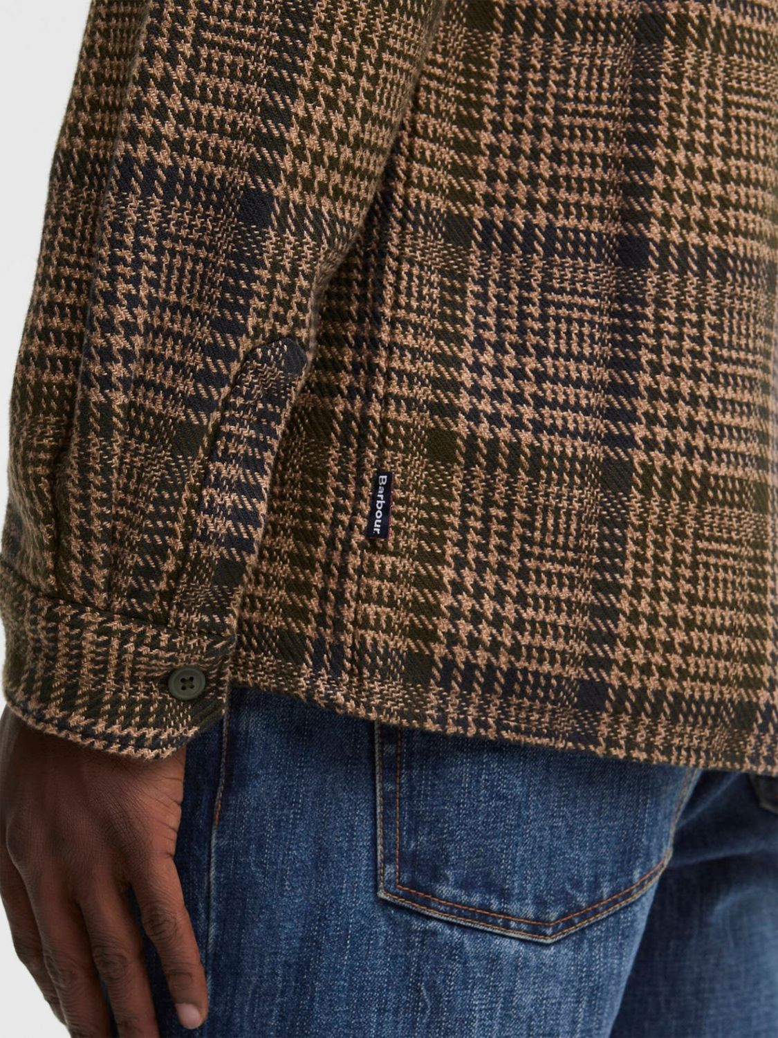 BARBOUR GIACCA: Sovracamicia Barbour in cotone a quadri con tasche a toppa applicate, Oliva - Img 2