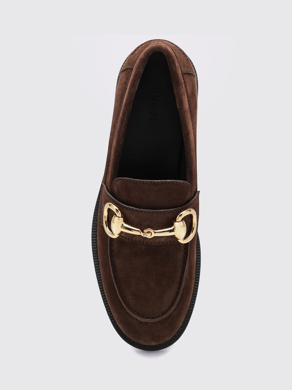 GUCCI MOCASSIN: Mocassins penny Boulevard Gucci en daim avec détail mors, Marron - Img 4