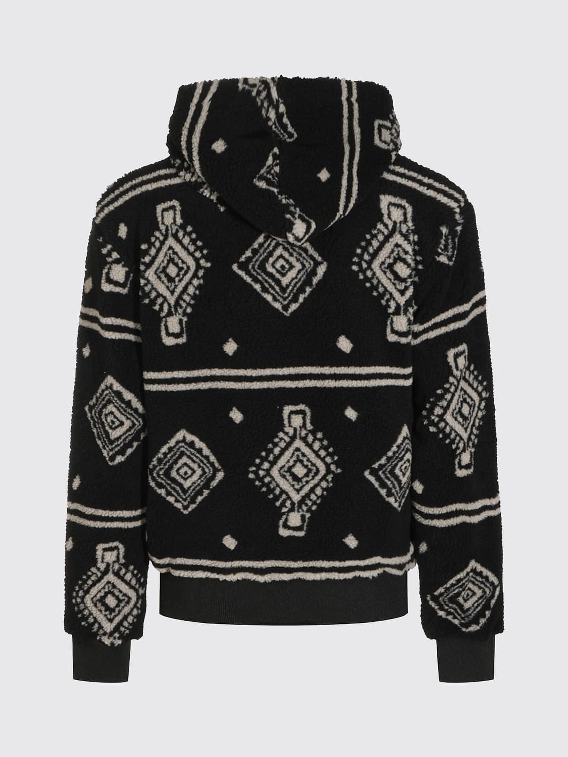 MAUNA KEA JACKET: Mauna Kea Jacquard Fleece Hooded Zip-Up Jacket, Black - Img 3