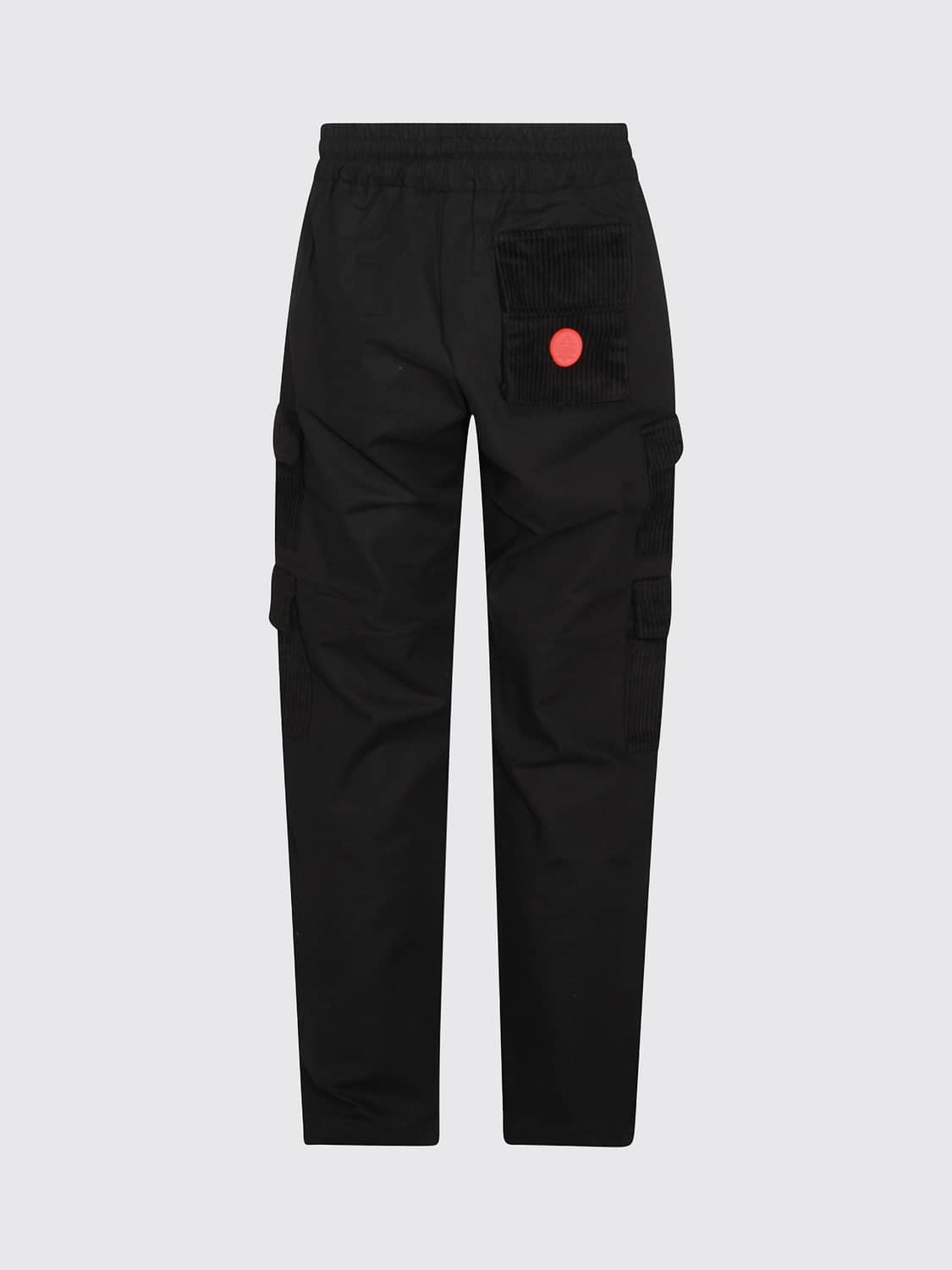 MAUNA KEA PANTS: Mauna Kea Cotton Cargo Trousers with Elasticated Drawstring Waist, Black - Img 3