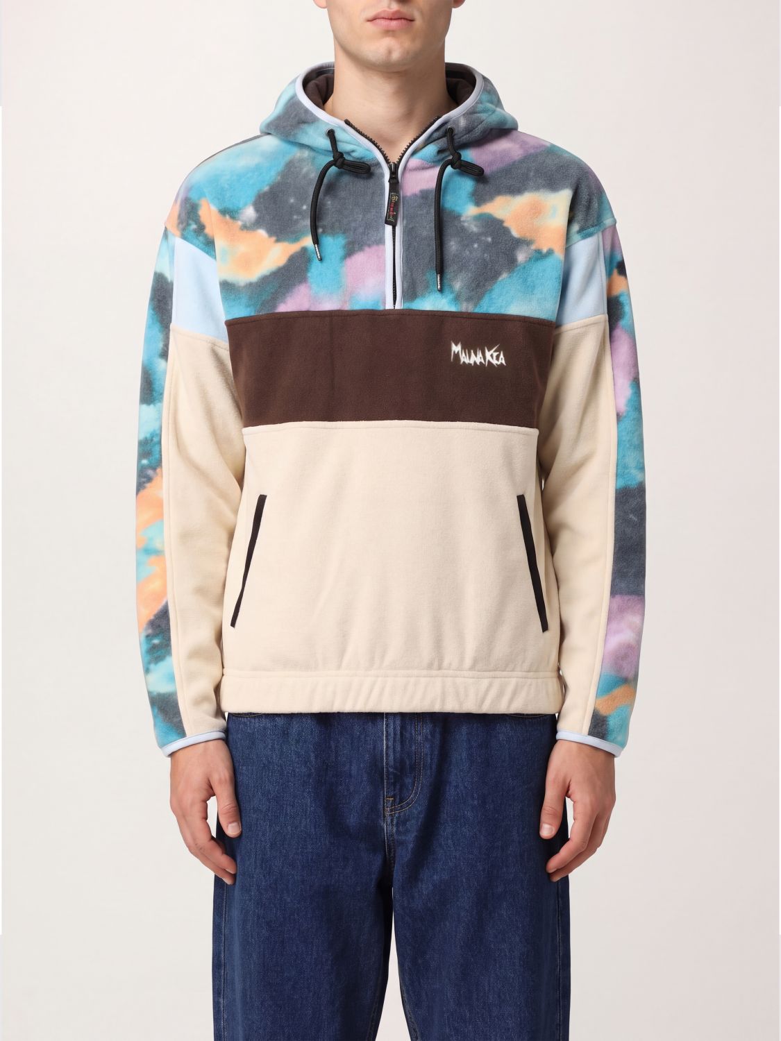 MAUNA KEA SWEATSHIRT: Mauna Kea Abstract Pattern Fleece Hooded Sweatshirt, Multicolor - Img 1