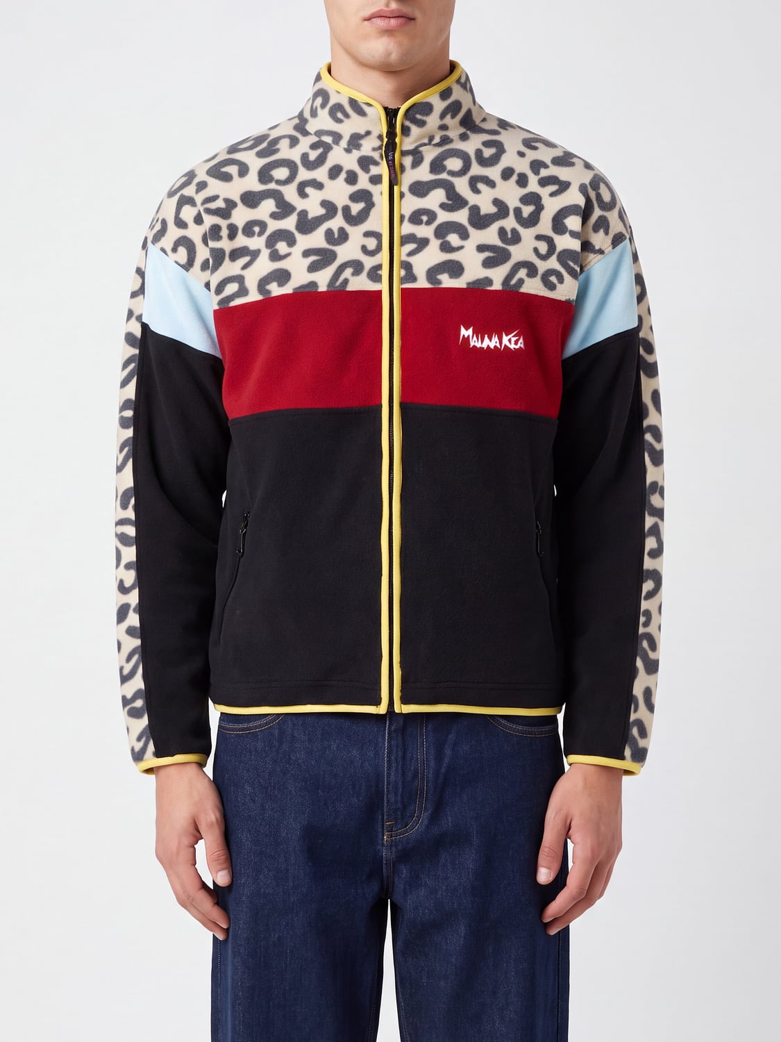 MAUNA KEA JACKET: Mauna Kea Animal Print High Neck Polyester Sports Jacket, Savannah - Img 1