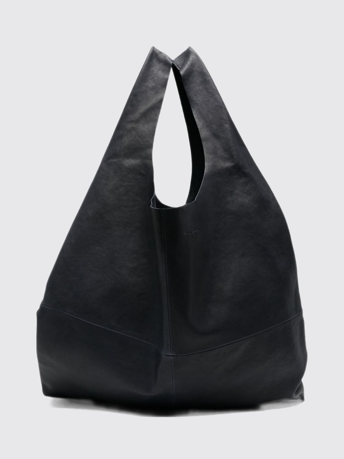 CORTANA BOLSO TOTE: Bolso tote grande Cortana de piel de cordero lisa con doble asa e interior de piel, Azul Marino - Img 1