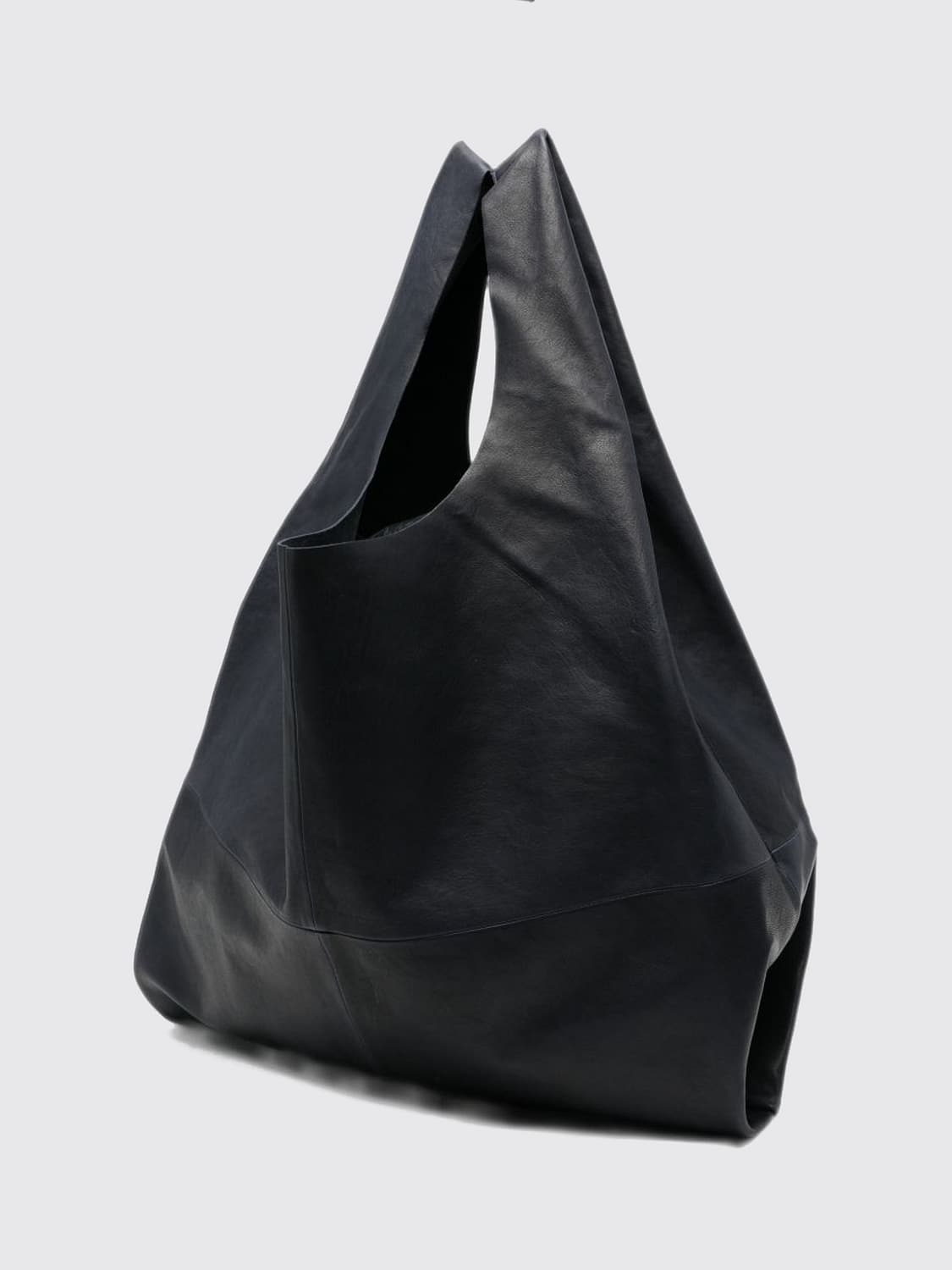 CORTANA BOLSO TOTE: Bolso tote grande Cortana de piel de cordero lisa con doble asa e interior de piel, Azul Marino - Img 3