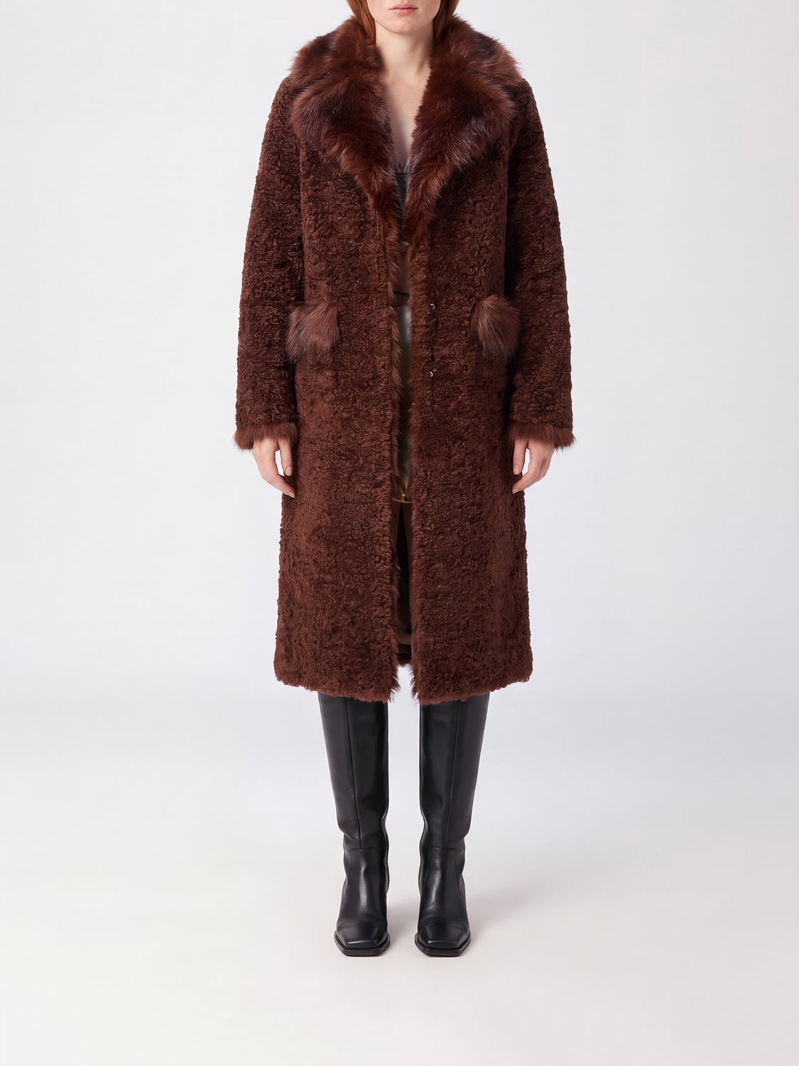 GANNI COAT: Coat woman Ganni, Brown - Img 1