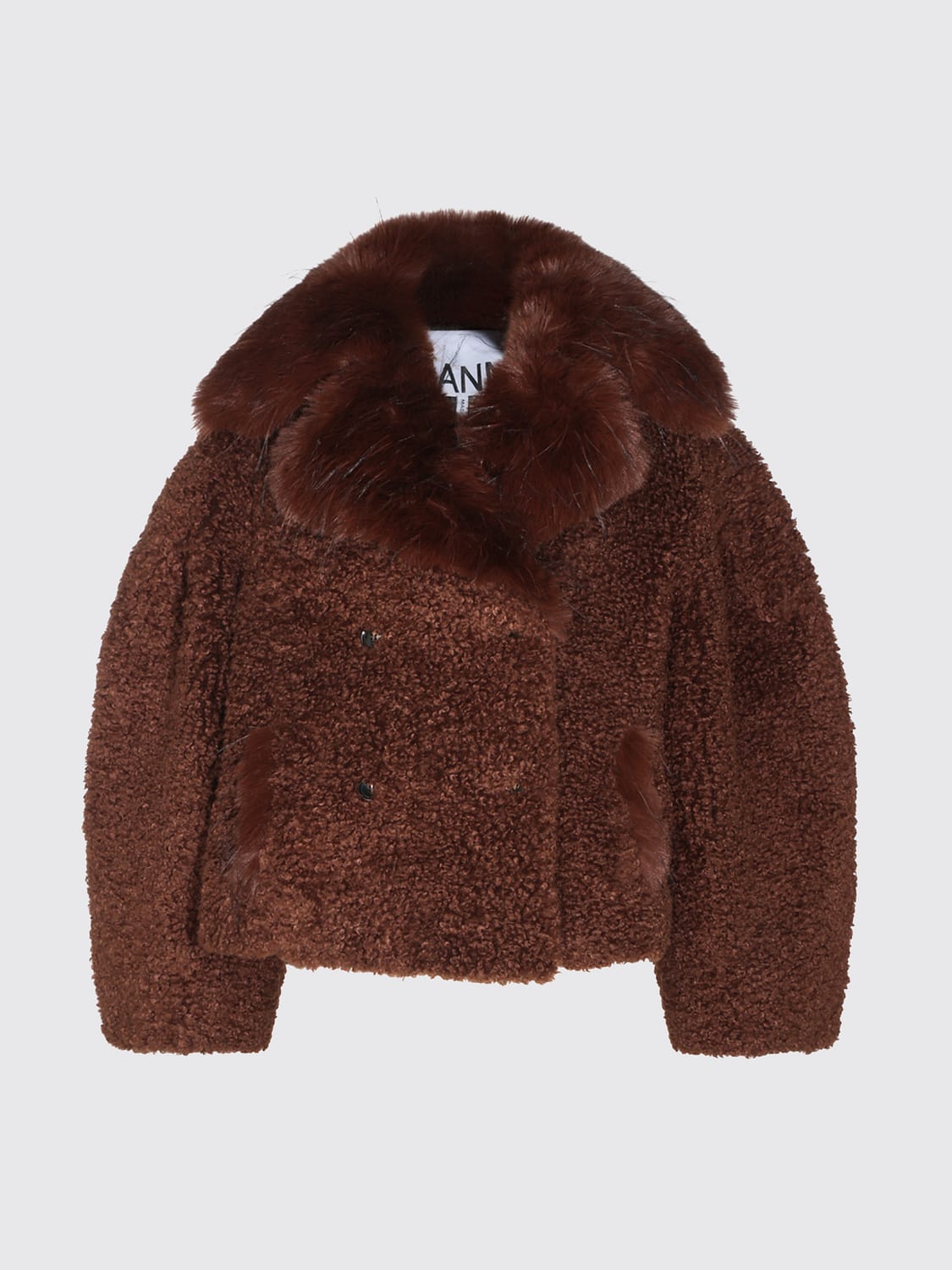 GANNI COAT: Coat woman Ganni, Brown - Img 2