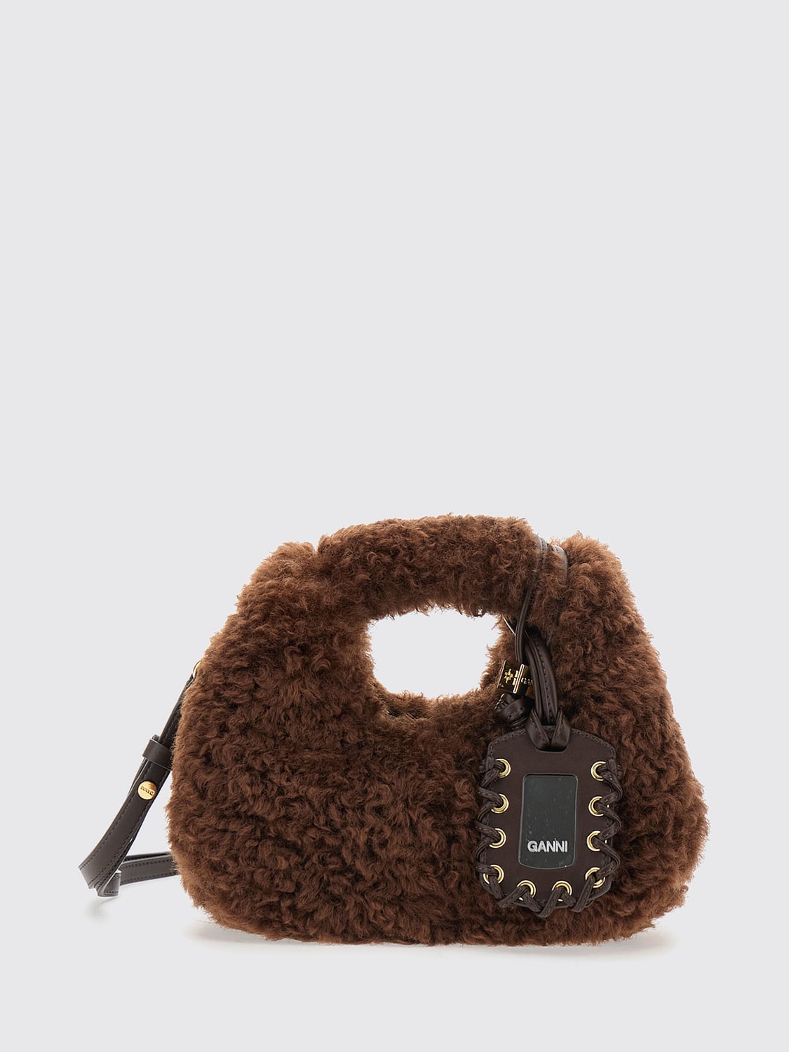 GANNI BOLSO DE MANO: Bolso de mano mujer Ganni, Marrón - Img 1