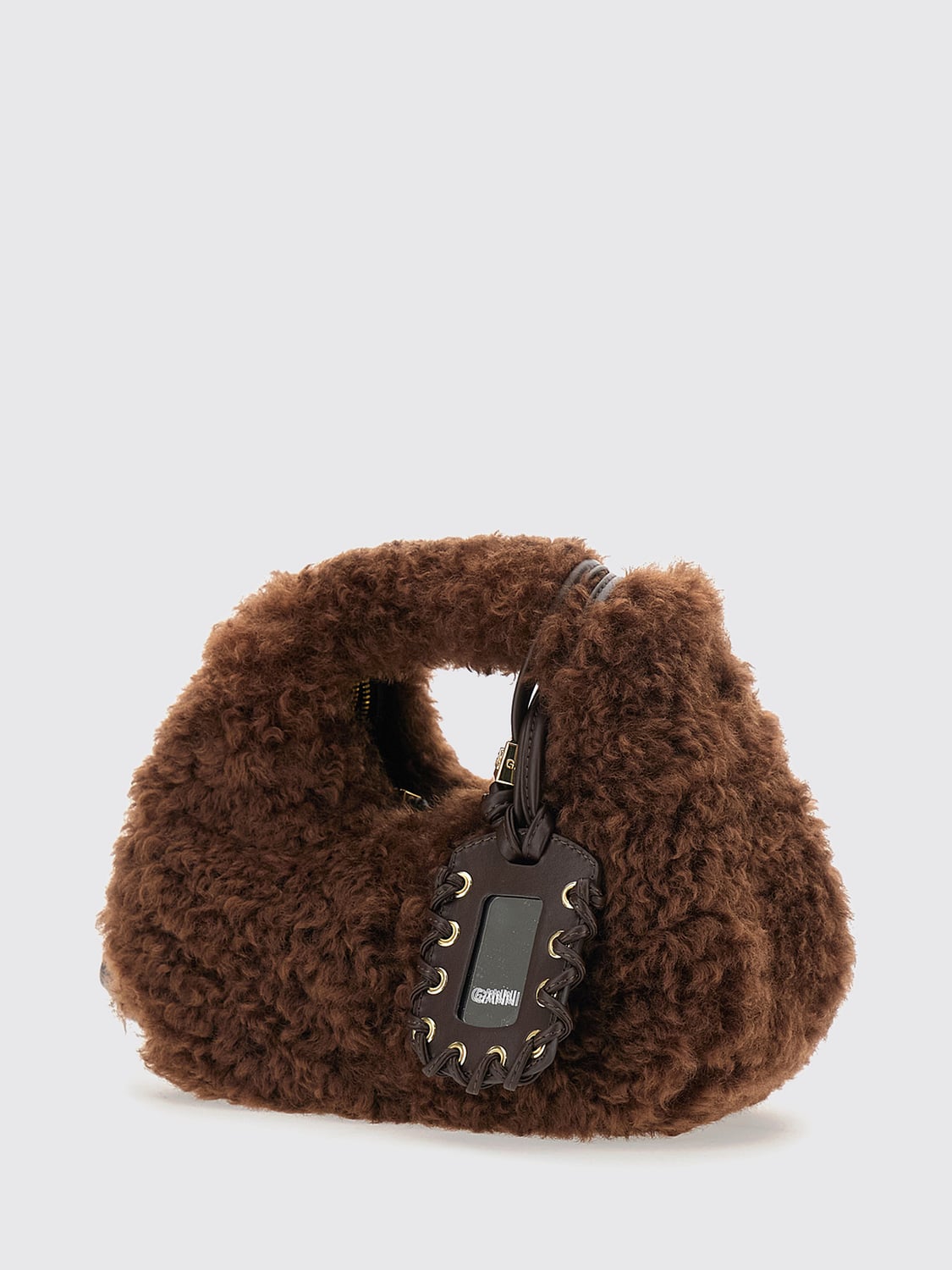 GANNI BOLSO DE MANO: Bolso de mano mujer Ganni, Marrón - Img 3