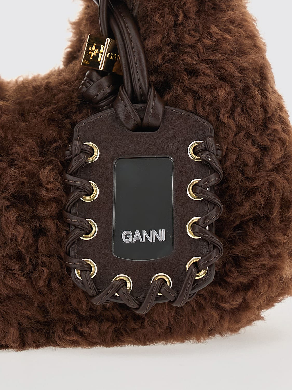 GANNI BOLSO DE MANO: Bolso de mano mujer Ganni, Marrón - Img 4