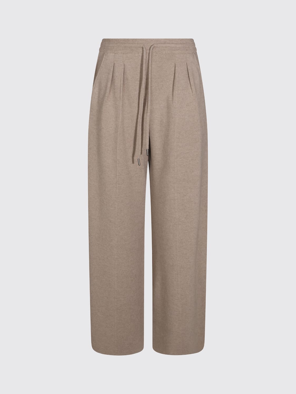 MAX MARA PANTALONES: Pantalones Max Mara de punto de lana y cachemira de talle alto, Beige - Img 2