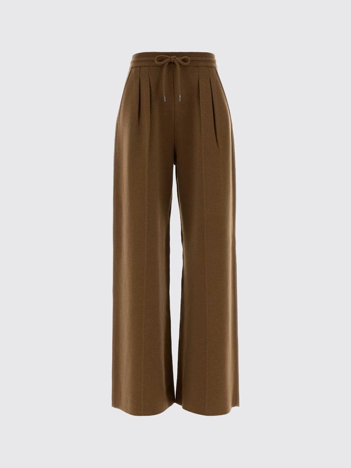 MAX MARA PANTALONES: Pantalones Max Mara de punto de lana y cachemira de talle alto, Camello - Img 2