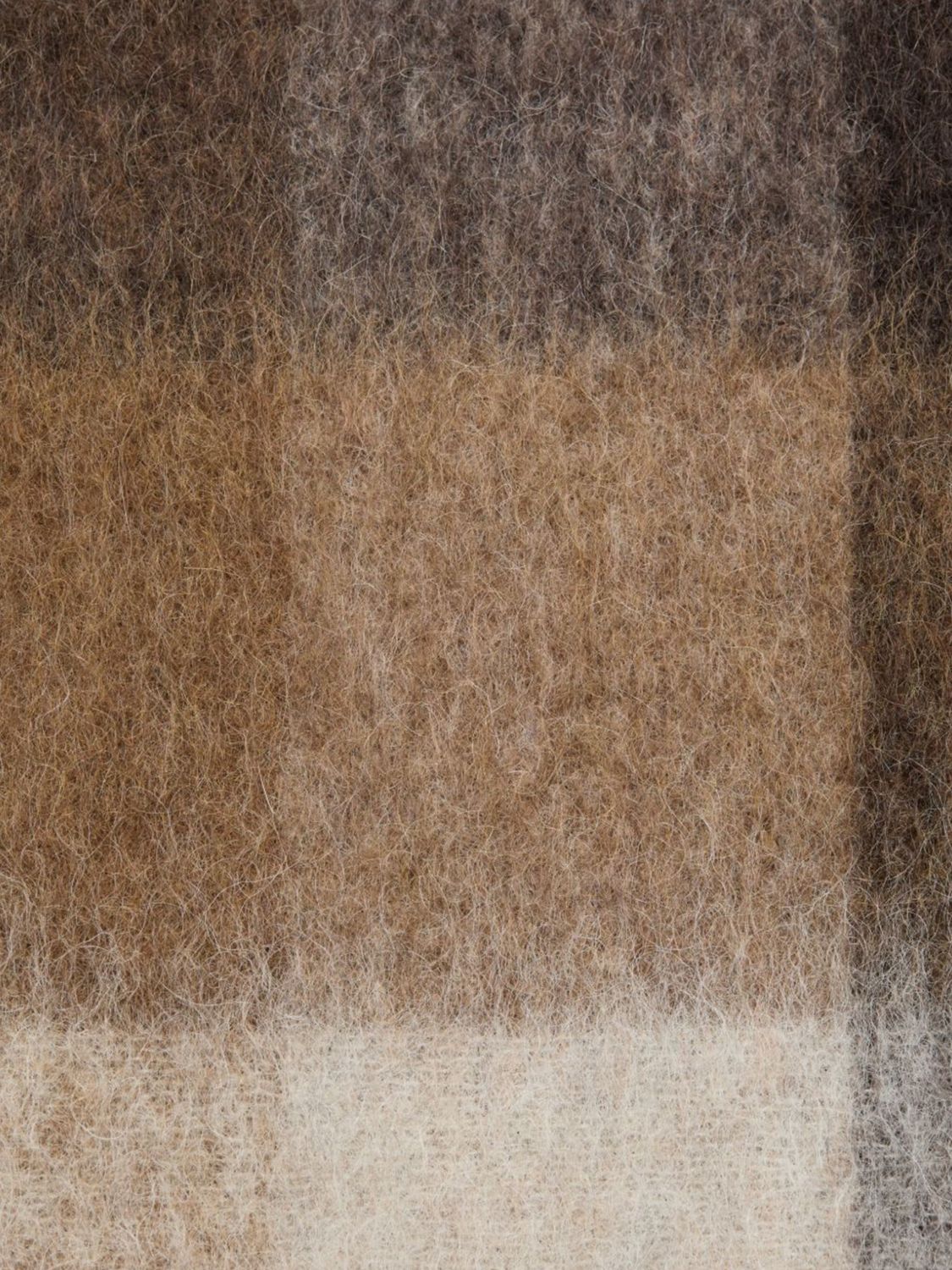 ACNE STUDIOS ÉCHARPE: Écharpe Acne Studios à carreaux en mélange d'alpaga et mohair à bords frangés, Marron - Img 3