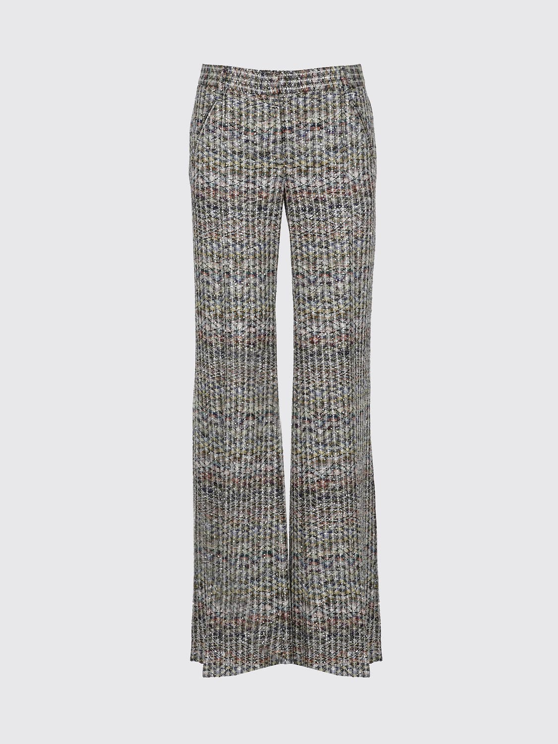 MISSONI HOSE: Weit geschnittene Hose Missoni mit Pailletten und mehrfarbigem Zickzackmuster, Bunt - Img 4
