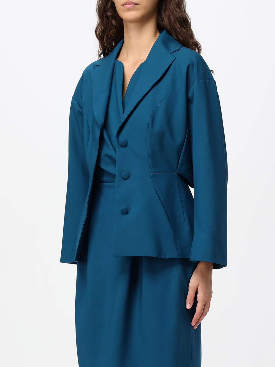 ANTONIO MARRAS JACKE: Einreihiger Blazer Antonio Marras aus Schurwolle mit steigendem Revers, Petroleum Blue - Img 4
