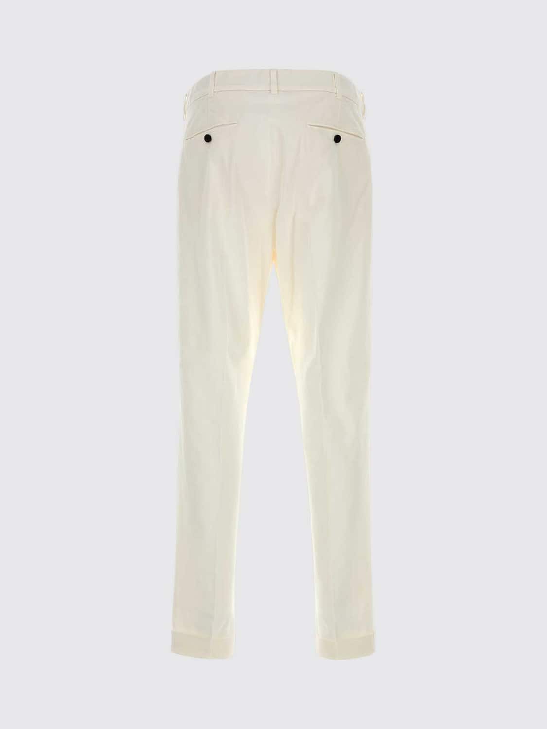 CELLAR DOOR PANTS: Cellar Door Pleated Stretch-Cotton Tailored Trousers, Butter - Img 3