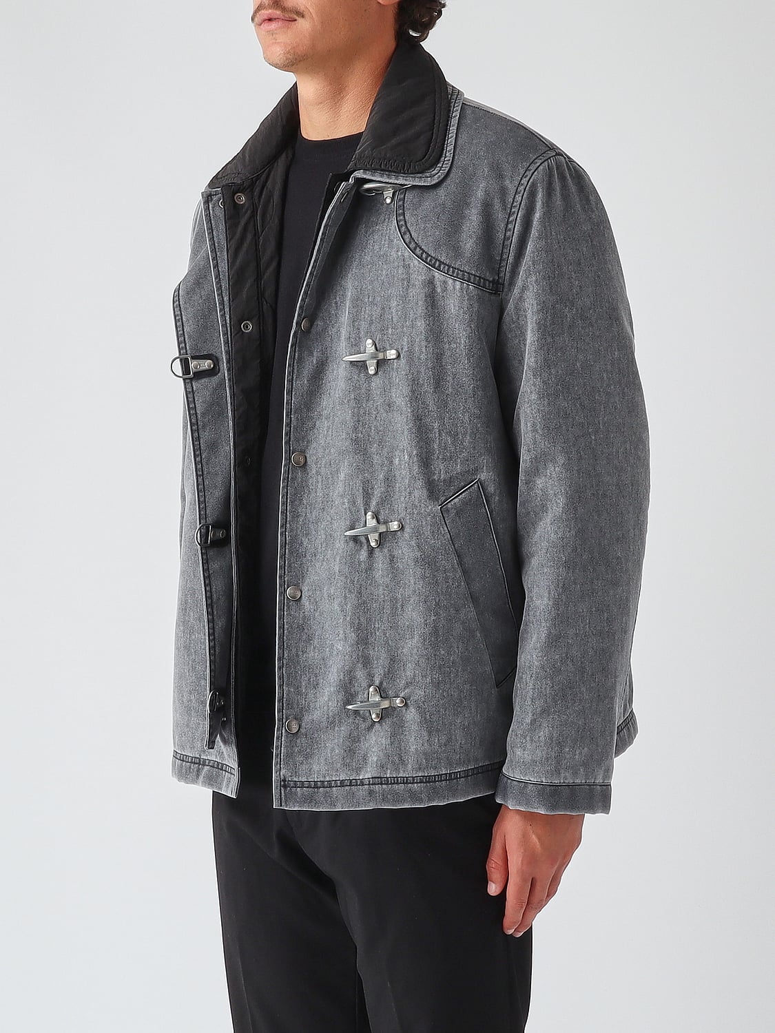 FAY JACKET: Fay Polyamide Shirt Jacket with Iconic Hook Closure, Blue - Img 3