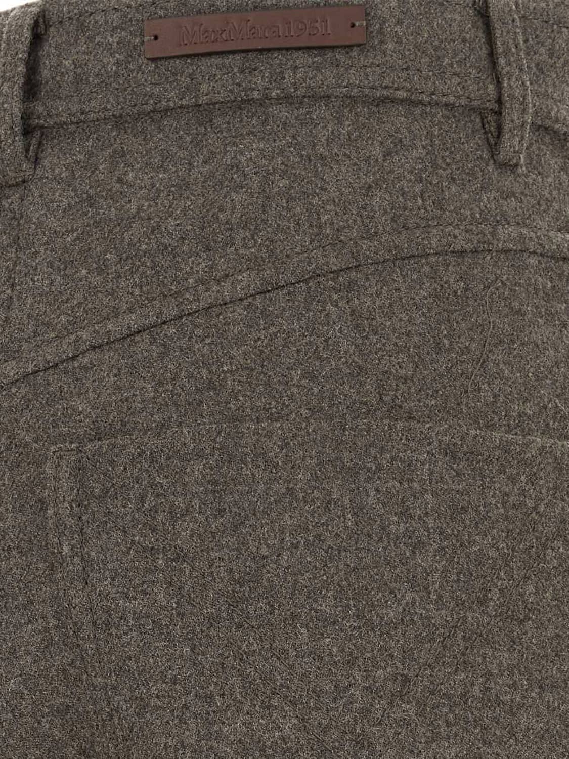 MAX MARA HOSE: Ausgestellte Hose von Max Mara aus reinem Schurwollstrick mit hoher Taille, Braun - Img 4