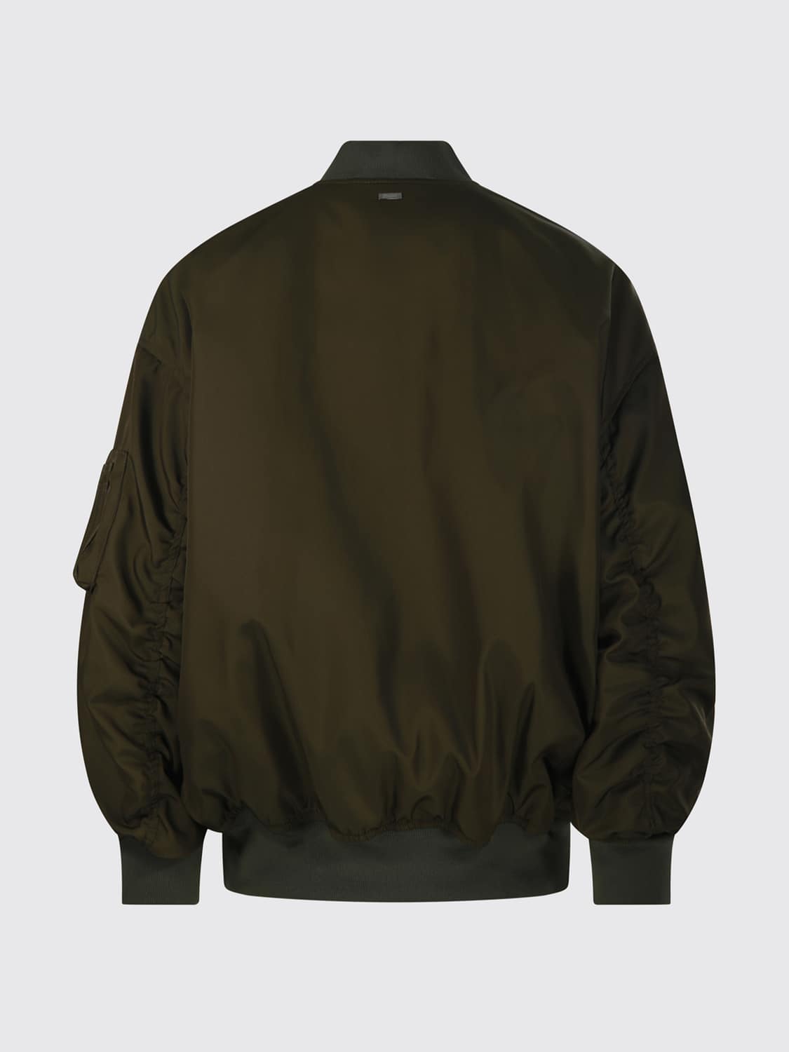 HERNO JACKET: Cropped Polyester Bomber Jacket Herno with Dropped Shoulders and Elasticated Trim, Green - Img 3