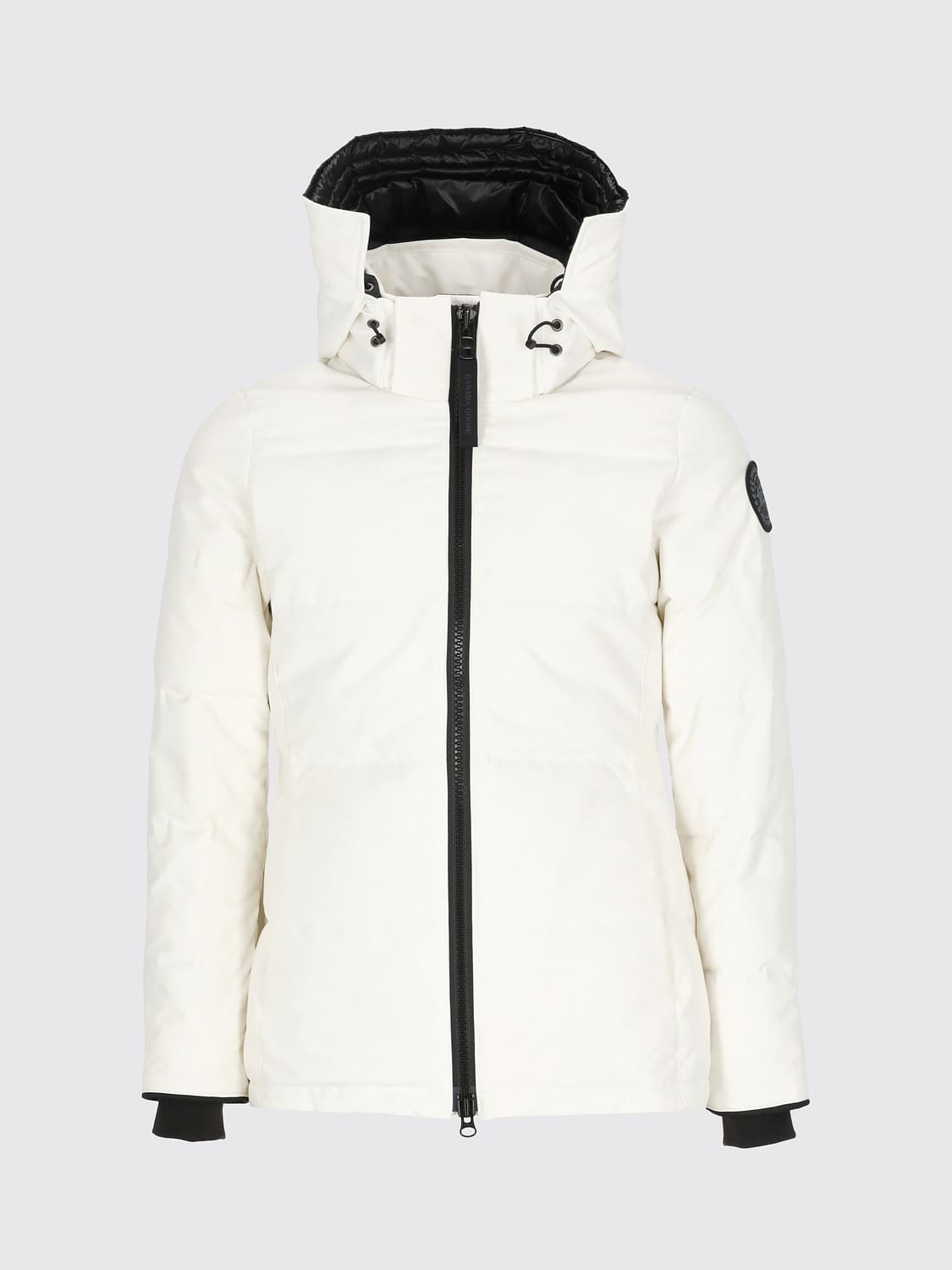 CANADA GOOSE CHAQUETA: Plumífero corto Canada Goose hidrófugo con capucha y cierre de cremallera, Blanco - Img 2