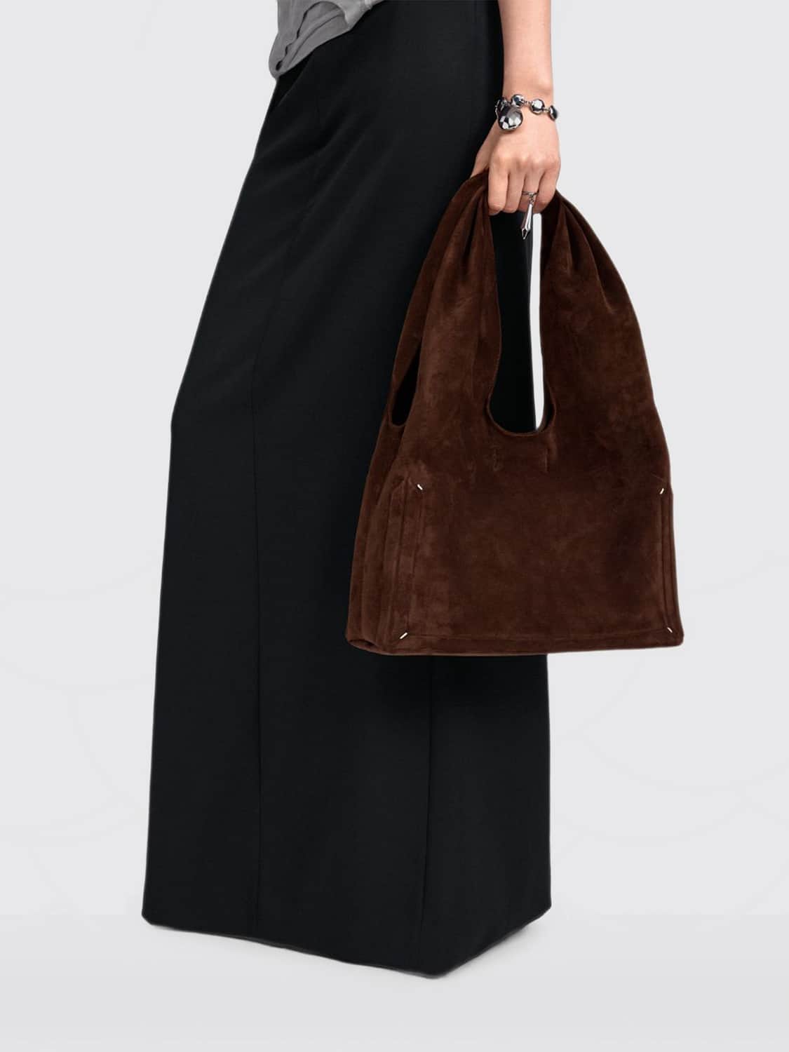 MAISON MARGIELA BORSA A SPALLA: Borsa a spalla donna Maison Margiela, Marrone - Img 2