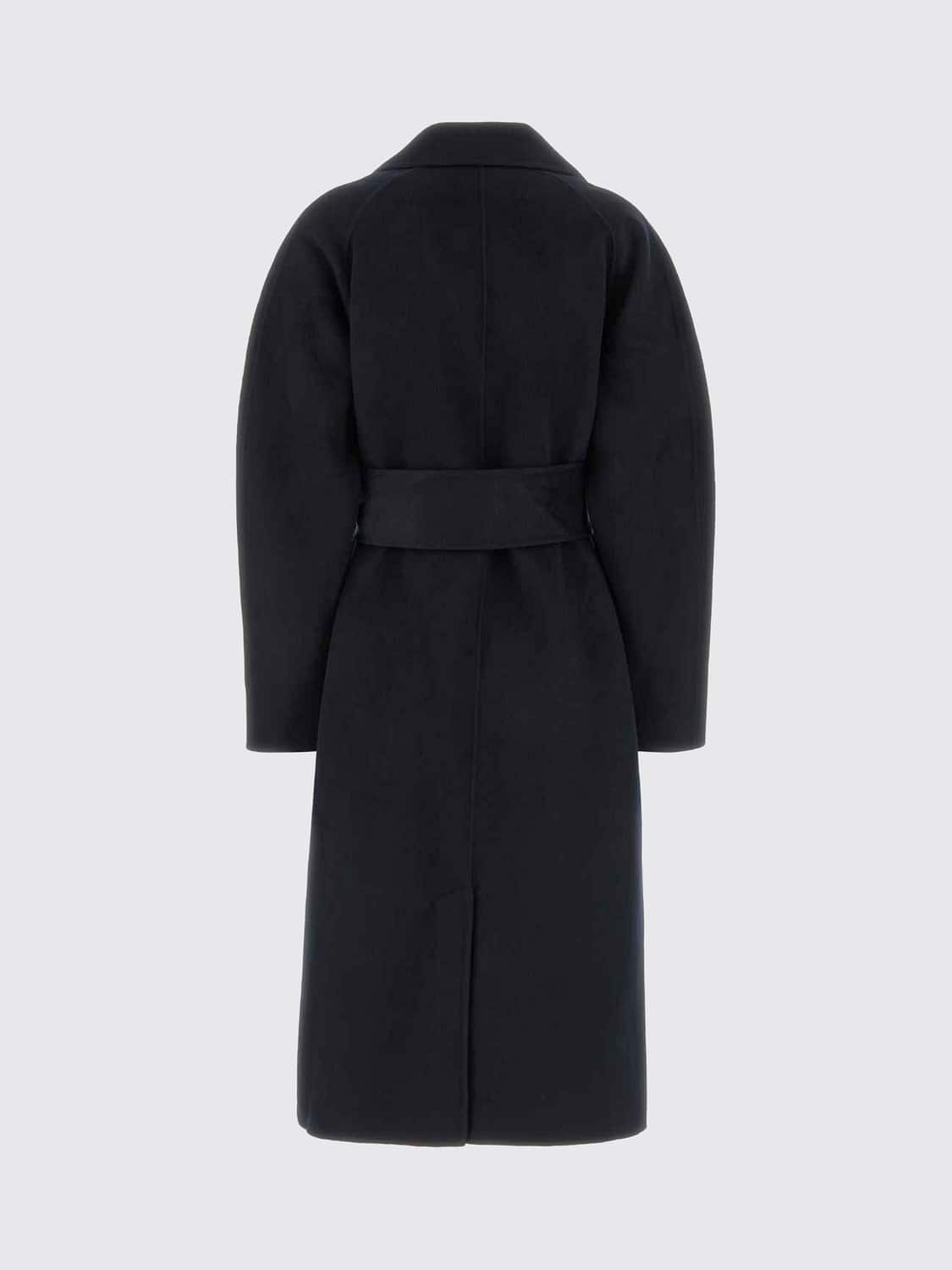 SOEUR CAPPOTTO: Cappotto lungo a vestaglia Soeur in misto lana con cintura, Blue Navy - Img 3