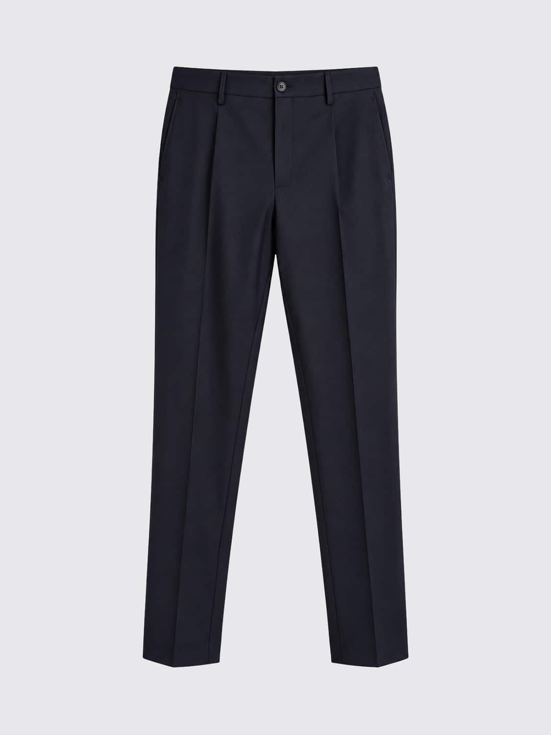 CANALI 팬츠: Canali 슬림 핏 플리츠 개버딘 테일러드 팬츠, 블루 - Img 2