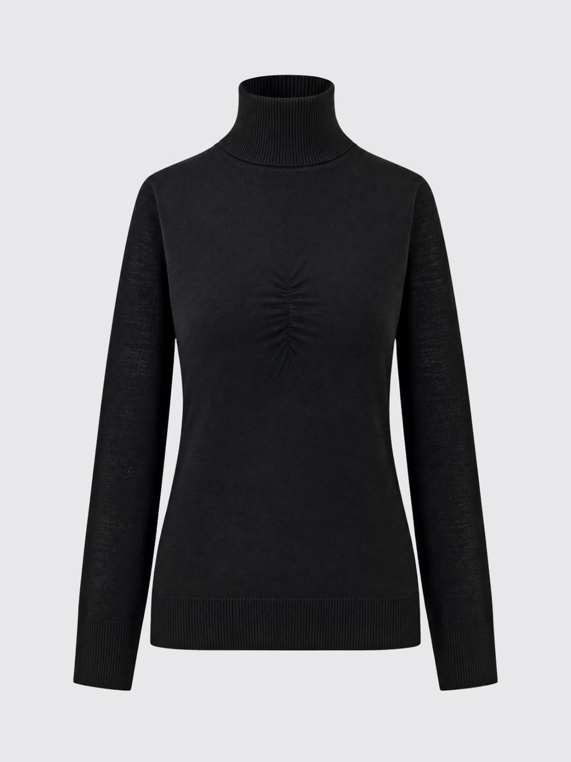 SOLOTRE JERSEY: Jersey de cuello alto Solotre slim fit de lana con ribetes acanalados, Negro - Img 2