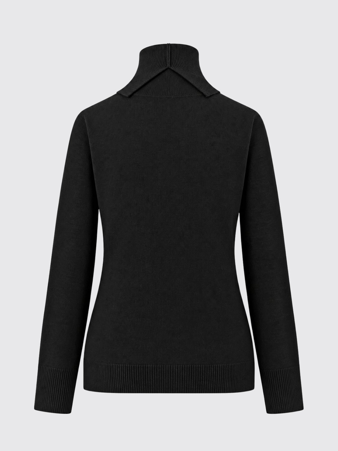 SOLOTRE JERSEY: Jersey de cuello alto Solotre slim fit de lana con ribetes acanalados, Negro - Img 3