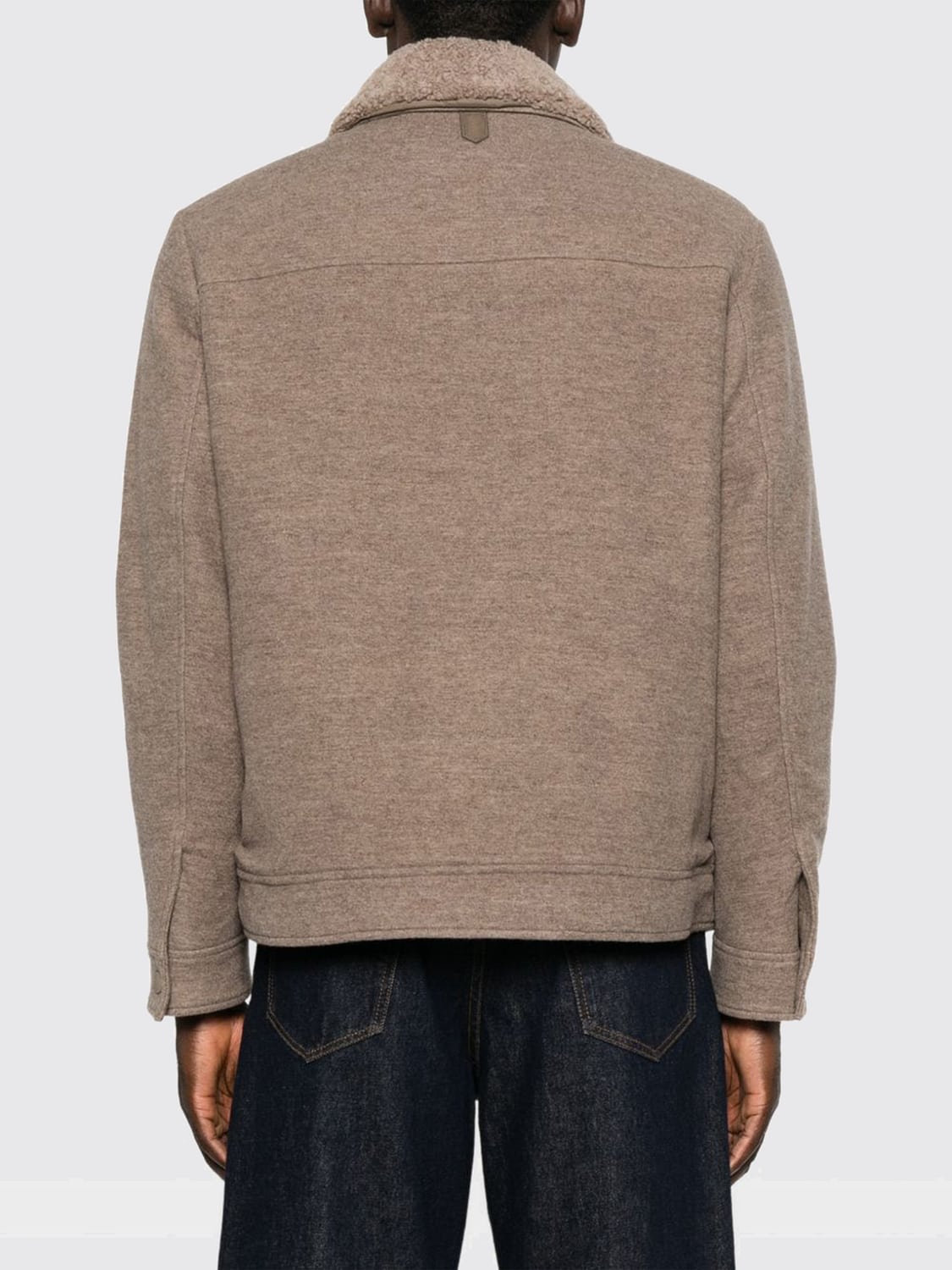 CANALI 재킷: CANALI 울 혼방 싱글 브레스티드 숏 재킷, 클래식 칼라 및 패치 포켓, 베이지 - Img 2