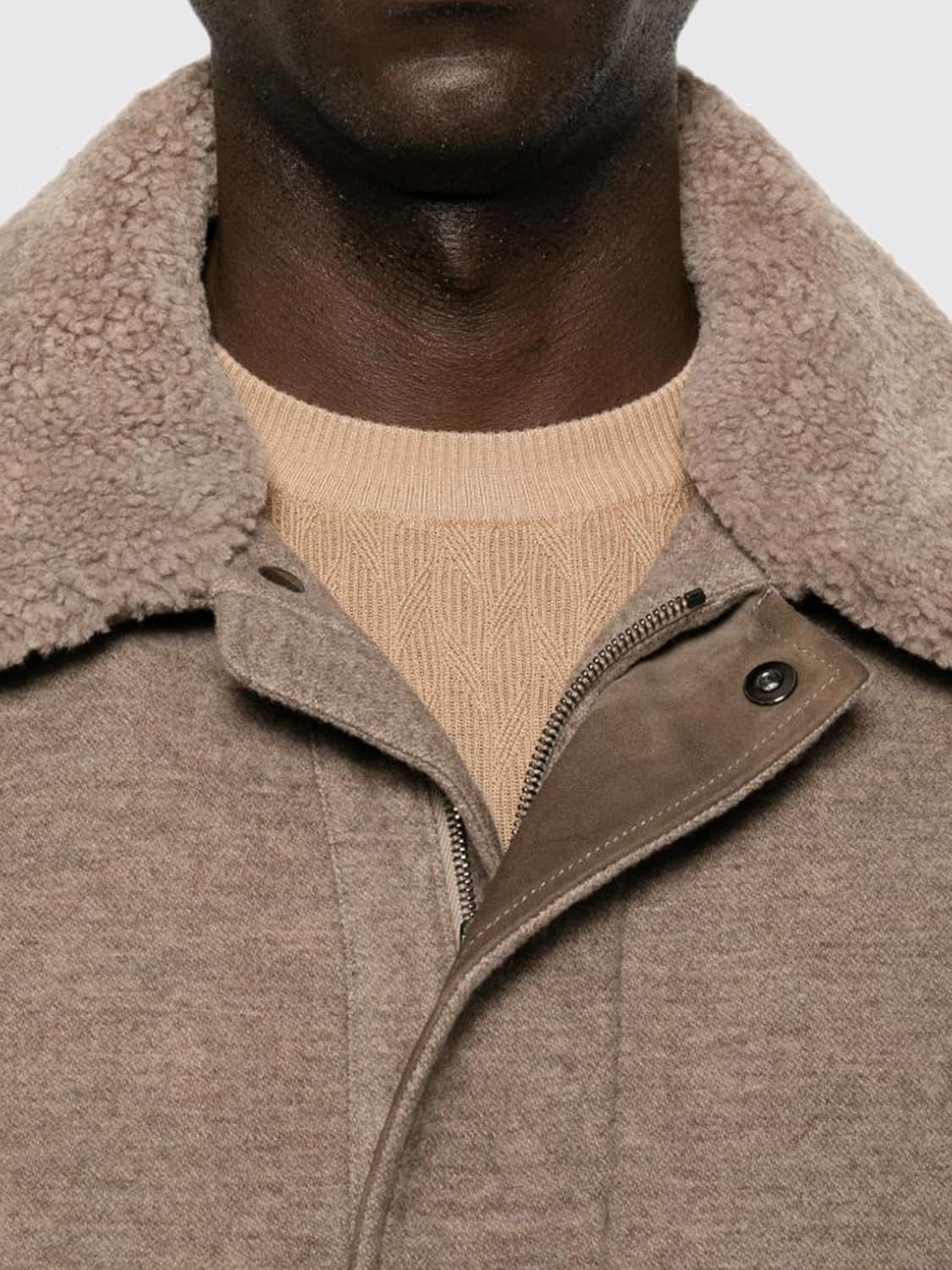 CANALI 재킷: CANALI 울 혼방 싱글 브레스티드 숏 재킷, 클래식 칼라 및 패치 포켓, 베이지 - Img 3