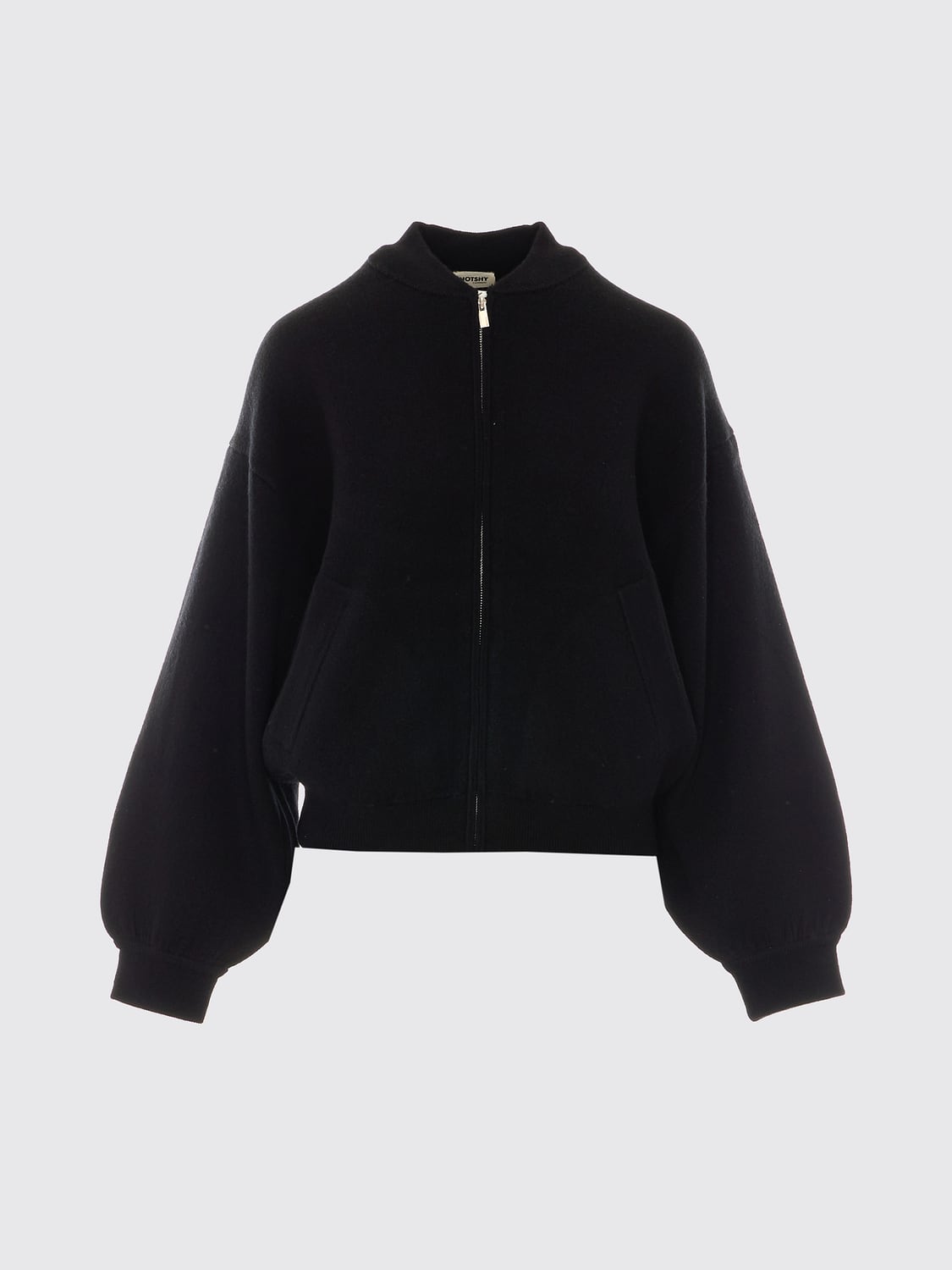NOT SHY CHAQUETA: Cazadora bomber Not Shy de lana y cachemir con hombros caídos y cremallera, Negro - Img 2