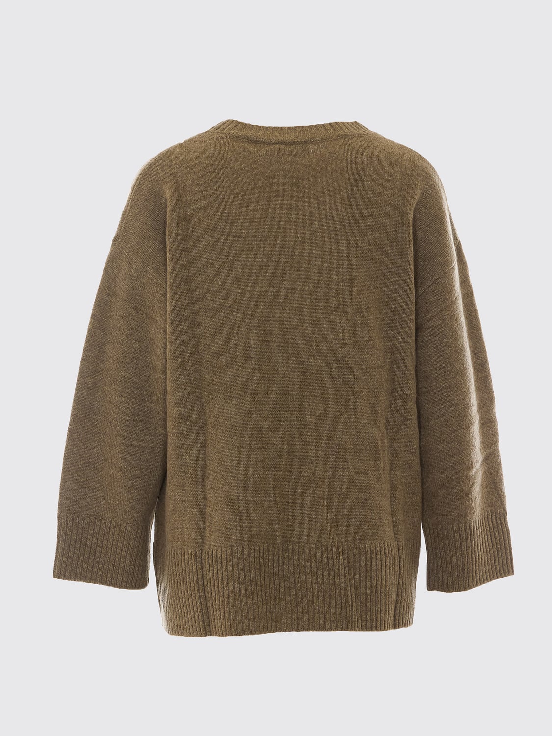 NOT SHY PULLOVER: Rundhalspullover Not Shy aus reinem Kaschmir mit aufgesetzter Tasche, Grün - Img 3